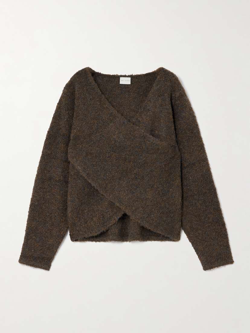 Deiji Studios Crossover Wrap-effect Recycled Knitted Sweater