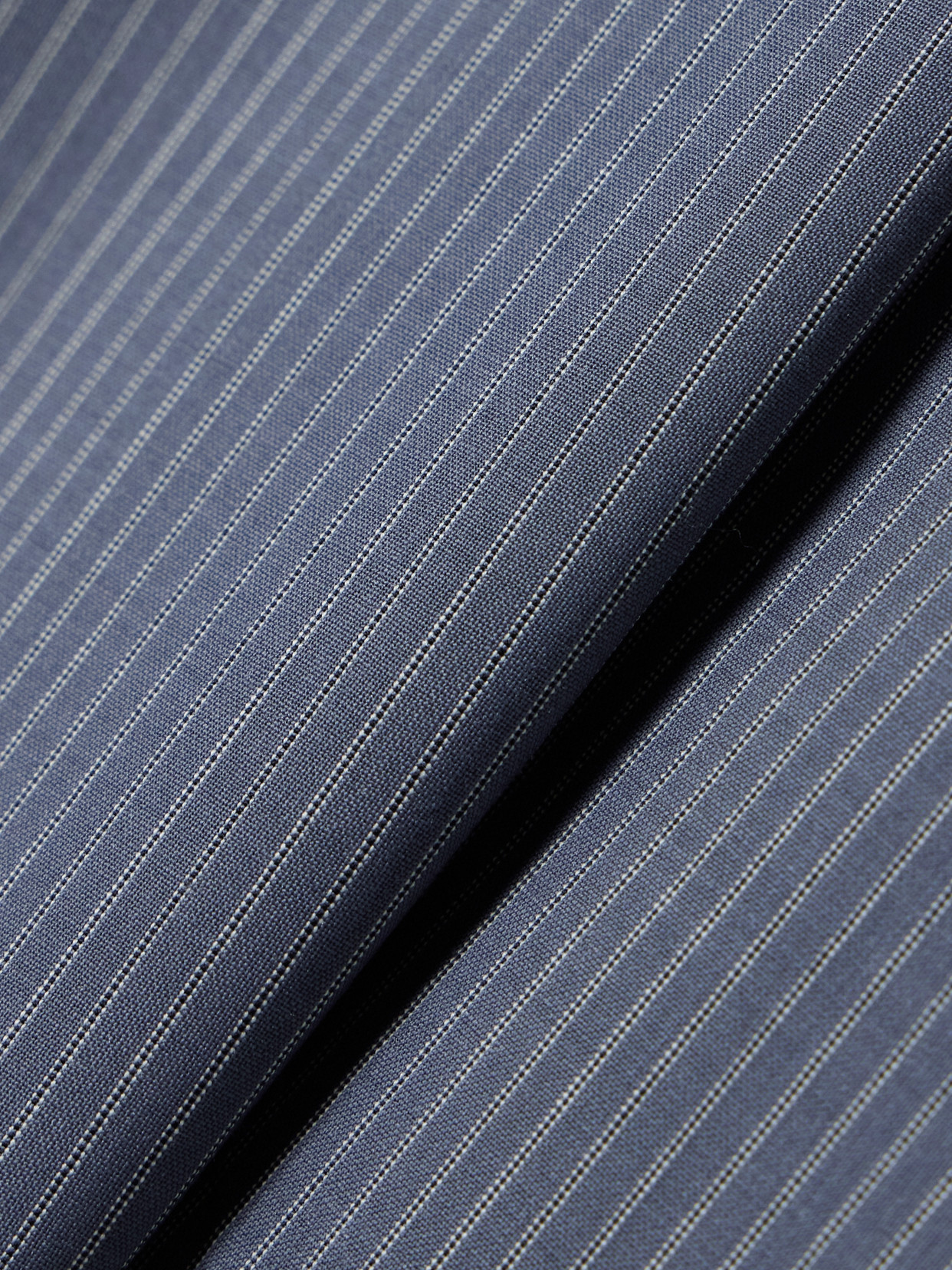 Deiji Studios Tie-detailed Pleated Striped Wool Wide-leg Shorts In Blue