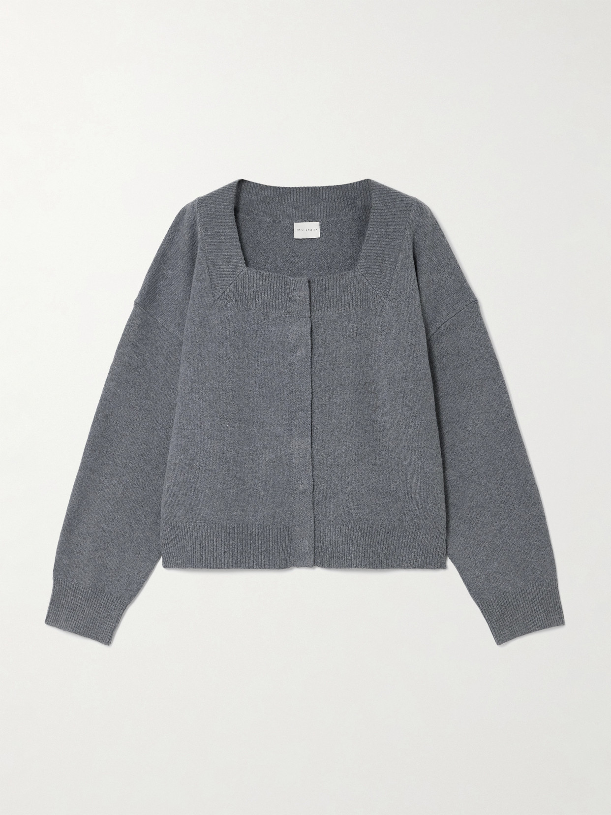 Deiji Studios Press Recycled Knitted Cardigan In Grey