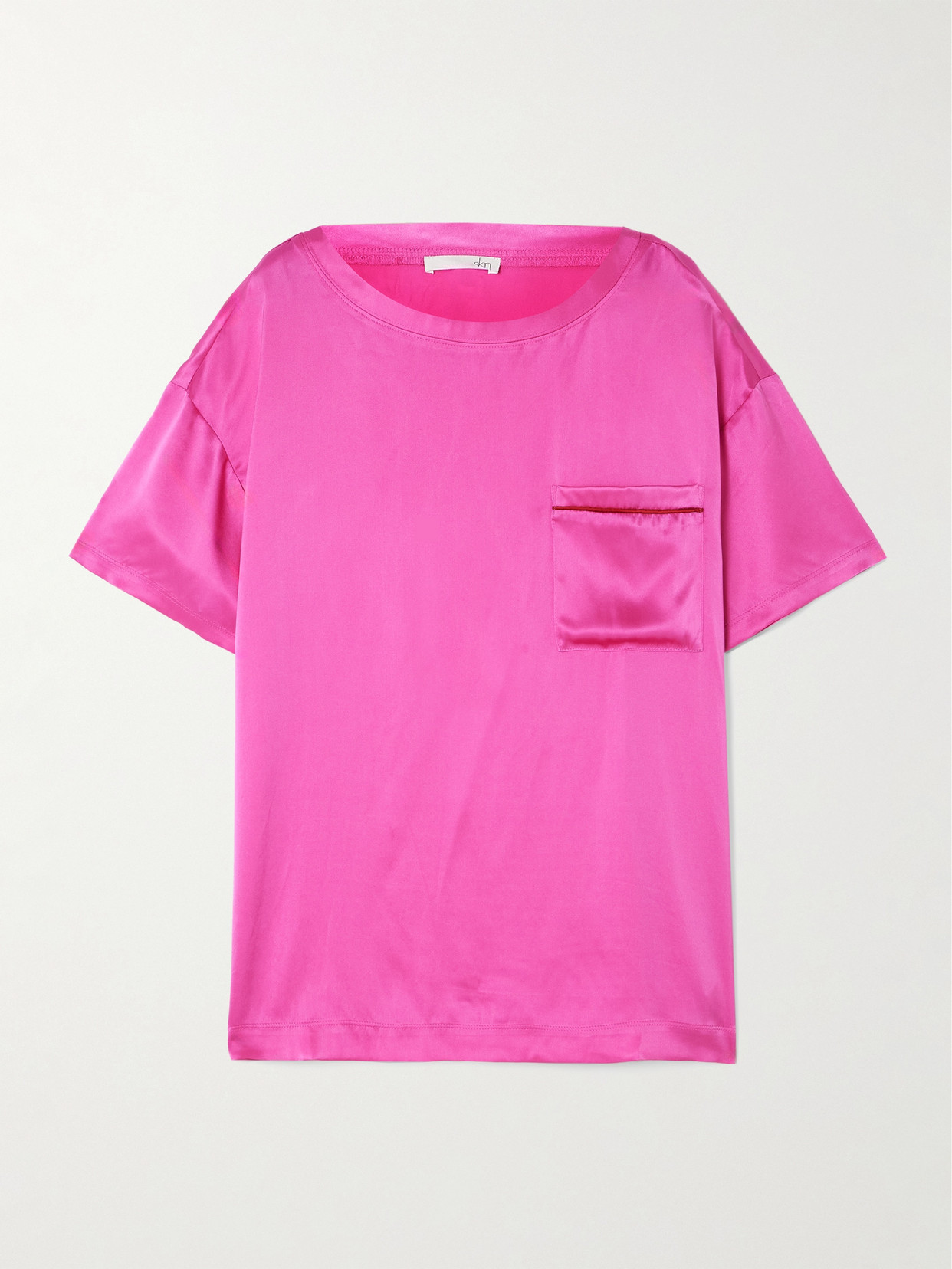 Skin Cheer Silk-satin Pajama Top In Pink