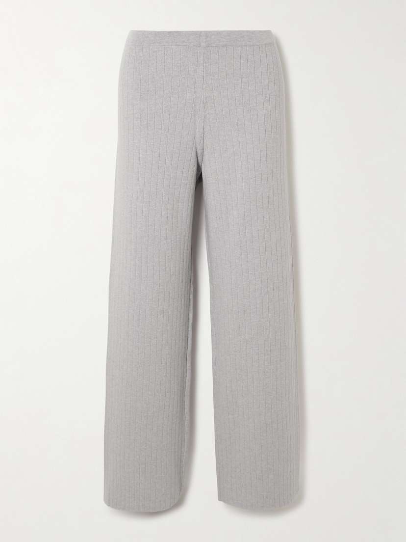 Skin Milan Ribbed Organic Cotton And Cashmere-blend Pants