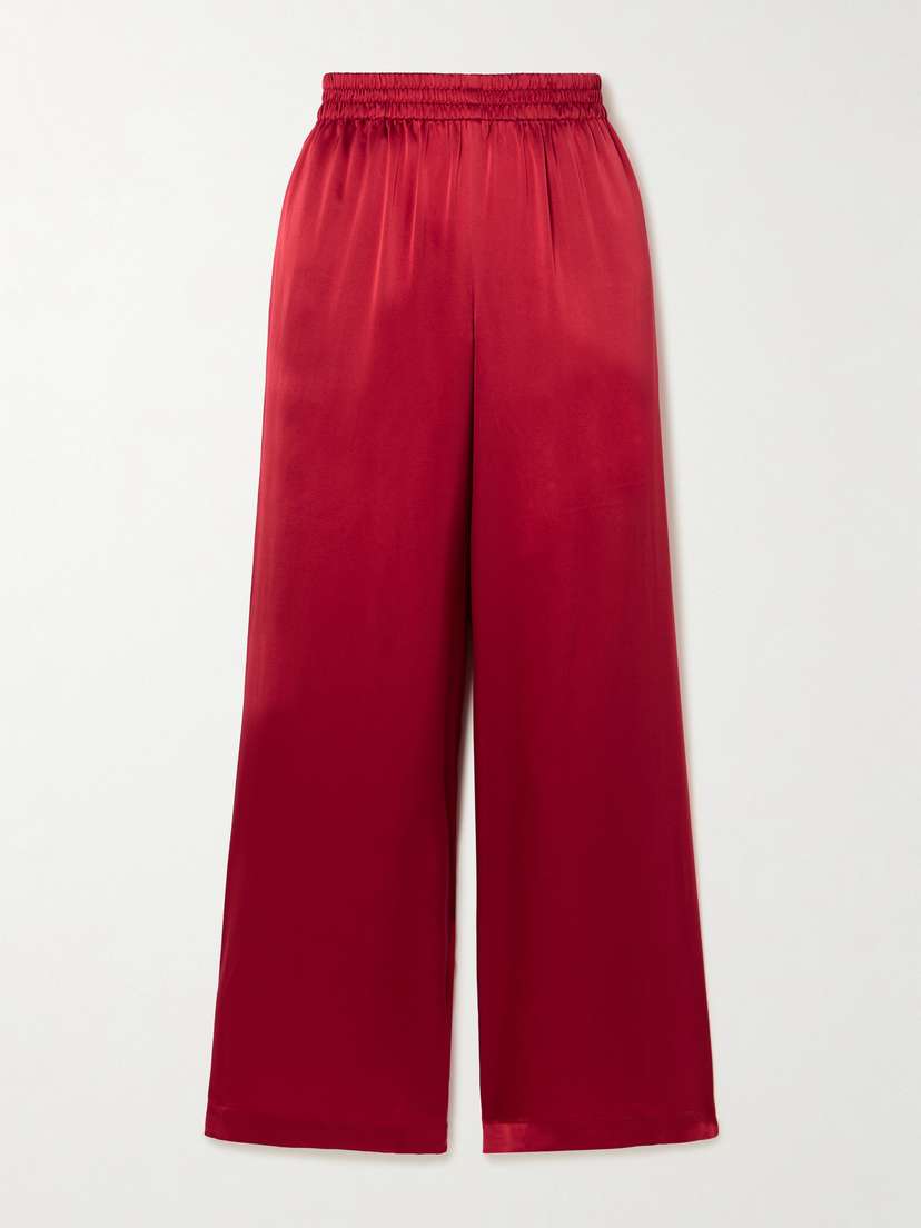 Skin Happiness Silk-satin Wide-leg Pajama Pants