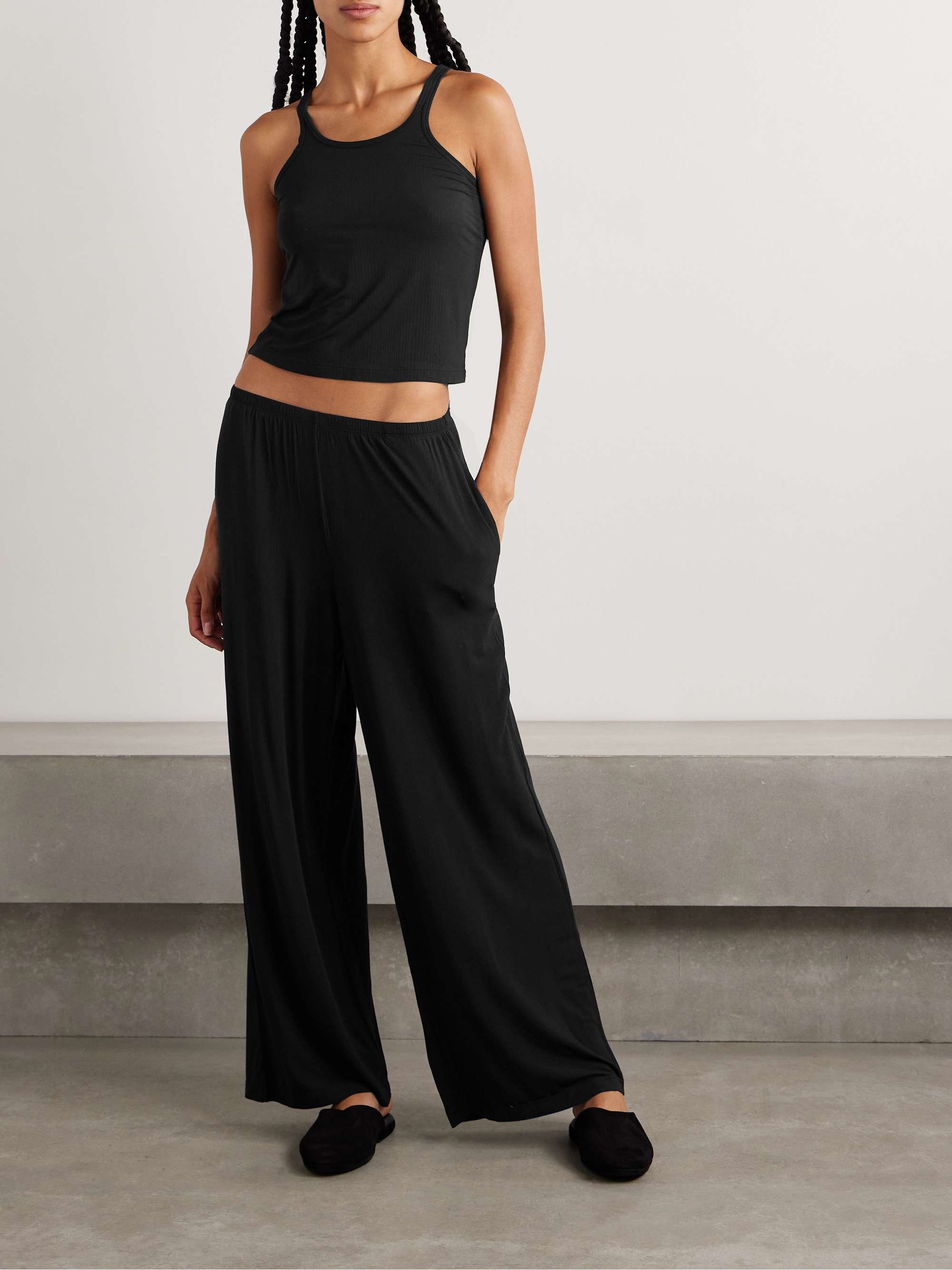 SKIN Dreamy ribbed stretchTENCEL™ Modal jersey pajama set NETAPORTER