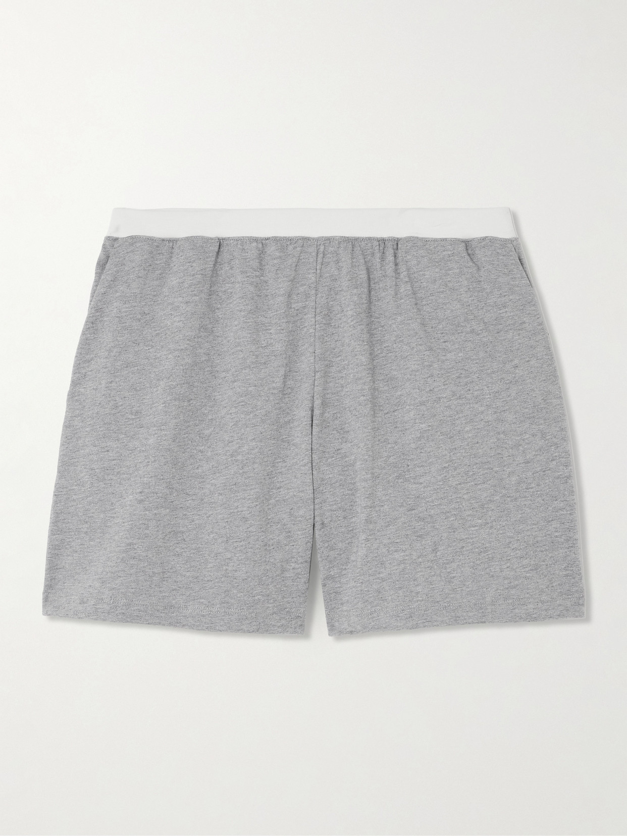 Skin Two-tone Organic Pima Cotton-jersey Shorts In Gray