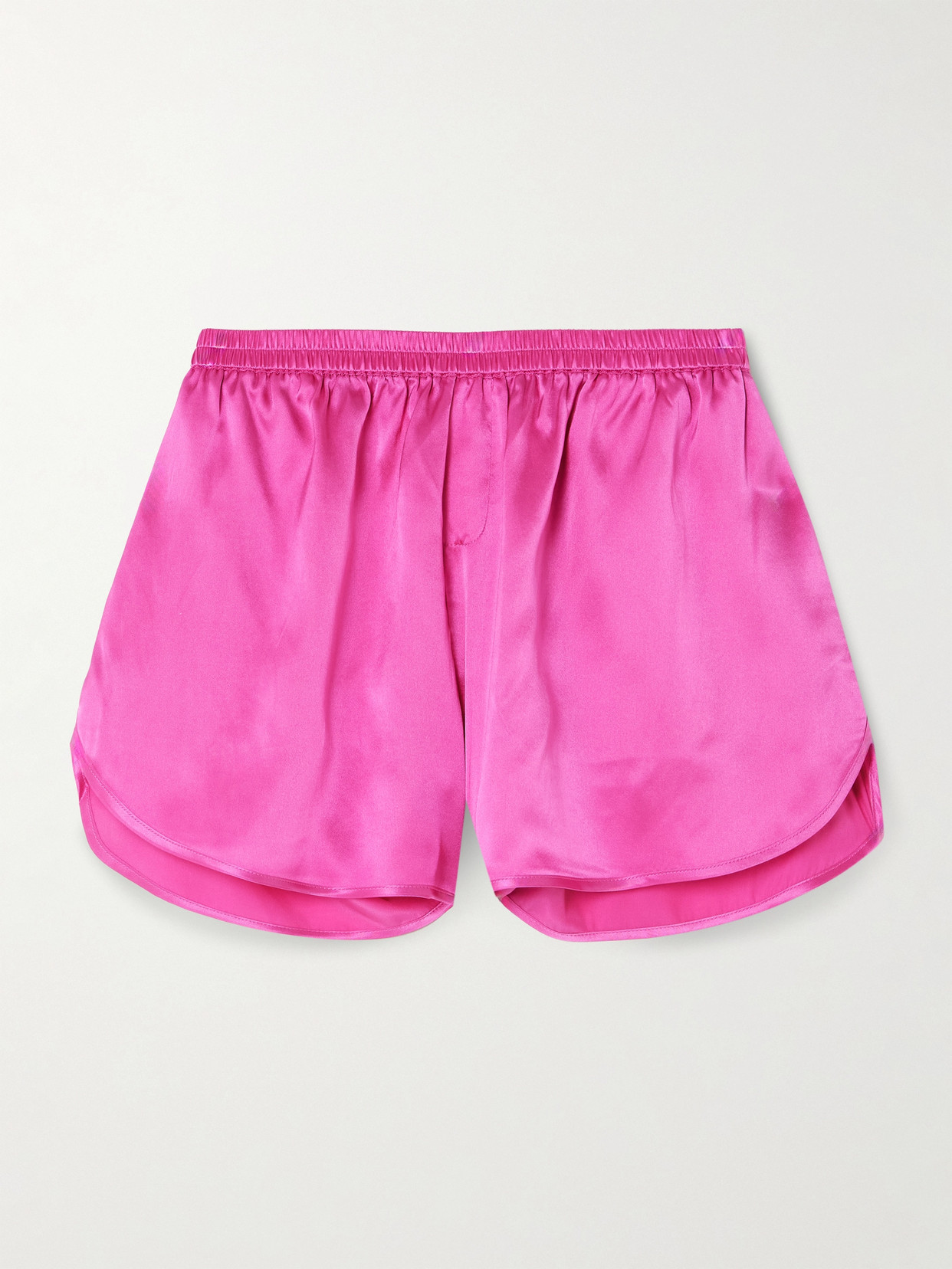 Skin Festive Silk-satin Pajama Shorts In Pink