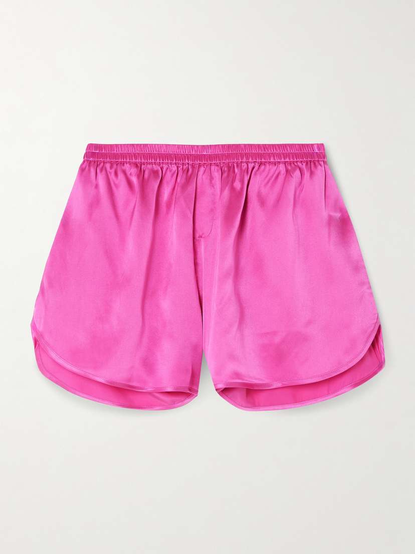 Skin Festive Silk-satin Pajama Shorts