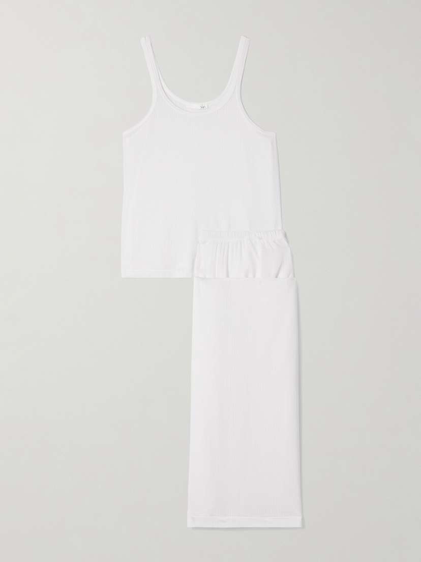 Skin Dreamy Ribbed Stretch-tencel™ Modal Jersey Pajama Set