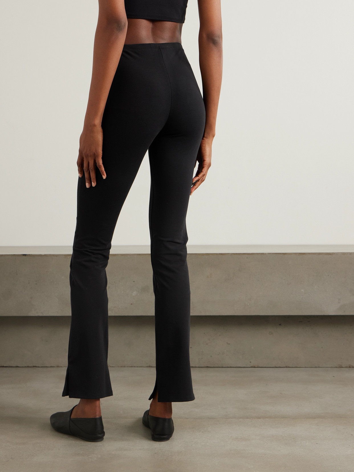 SKIN BASE STRETCH ORGANIC PIMA COTTON-JERSEY FLARED PANTS