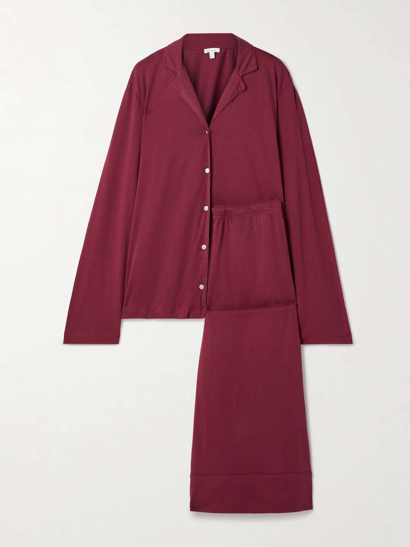 Skin Camellia Organic Pima Cotton-jersey Pajama Set