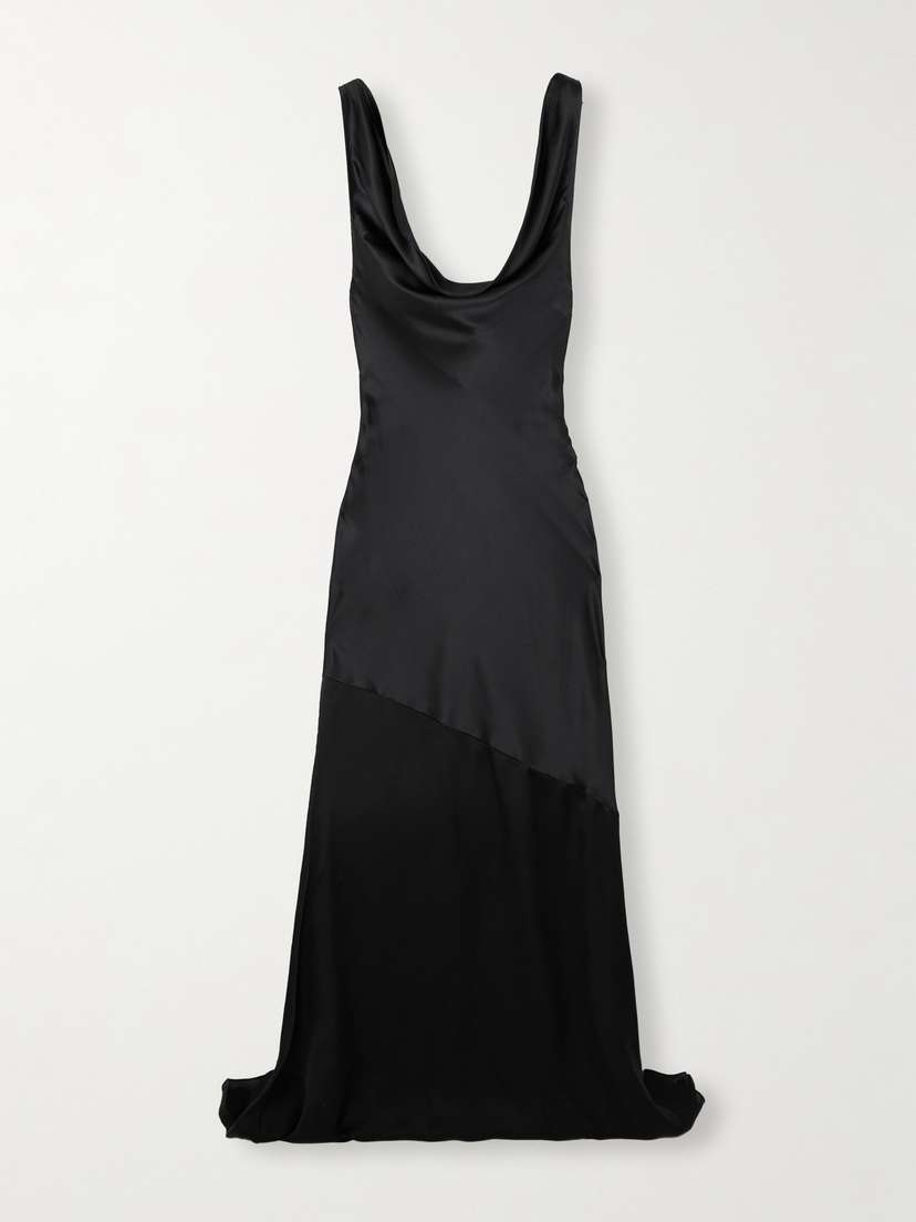 Kiki de Montparnasse Deep Cowl Silk-satin Maxi Dress
