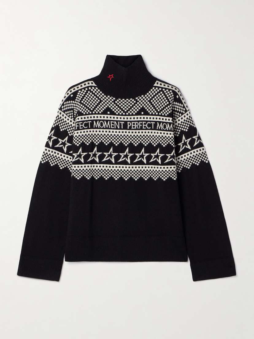Perfect Moment Jacquard-knit Merino Wool Turtleneck Sweater