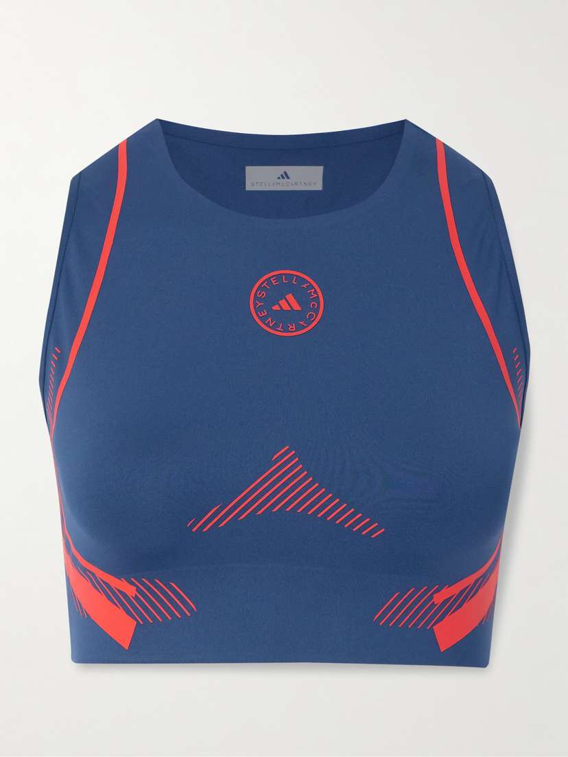 adidas by Stella McCartney Truepurpose Perforated Logo-appliquéd Recycled Stretch-jersey Sports Bra