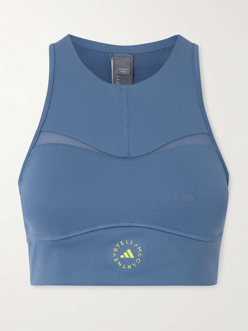 adidas by Stella McCartney Truepurpose Perforated Logo-appliquéd Recycled Stretch-jersey Sports Bra