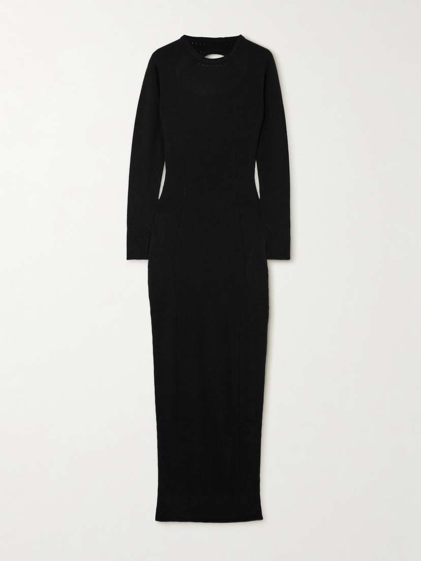 Kiki de Montparnasse Embellished Open-back Cashmere Maxi Dress