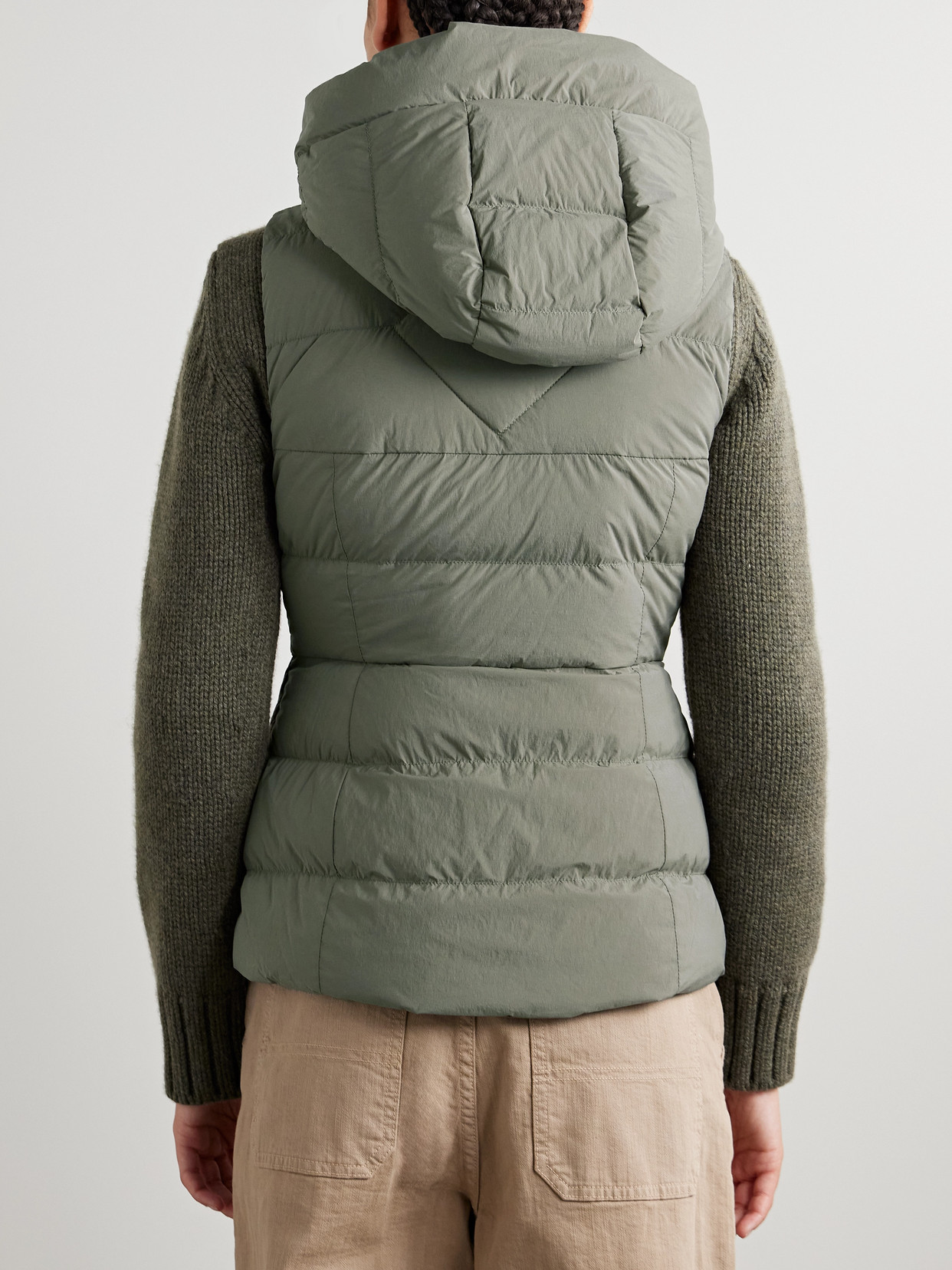 Canada Goose Clair Hooded Quilted Padded Shell Down Vest In Green
