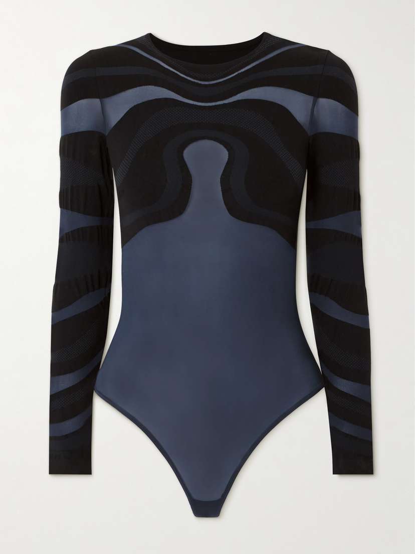 Wolford Venus Paneled Stretch-jersey Thong Bodysuit