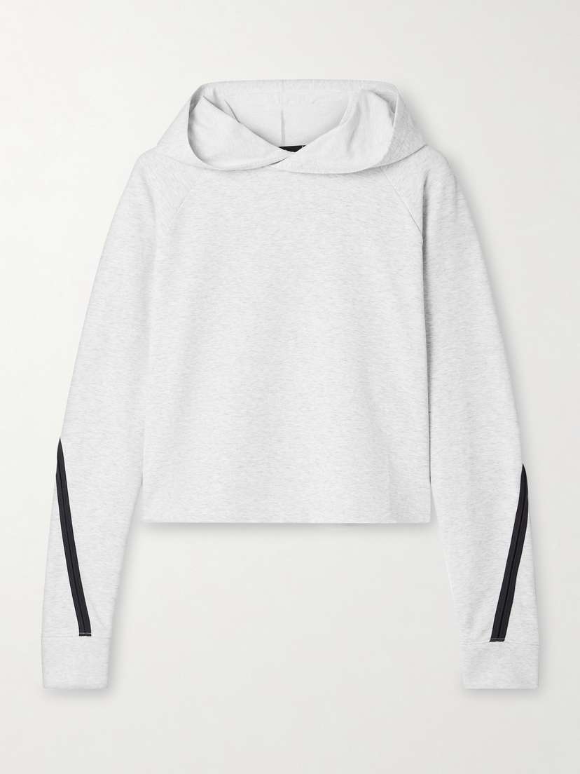 ON Studio Cropped Mesh-trimmed Jersey Hoodie