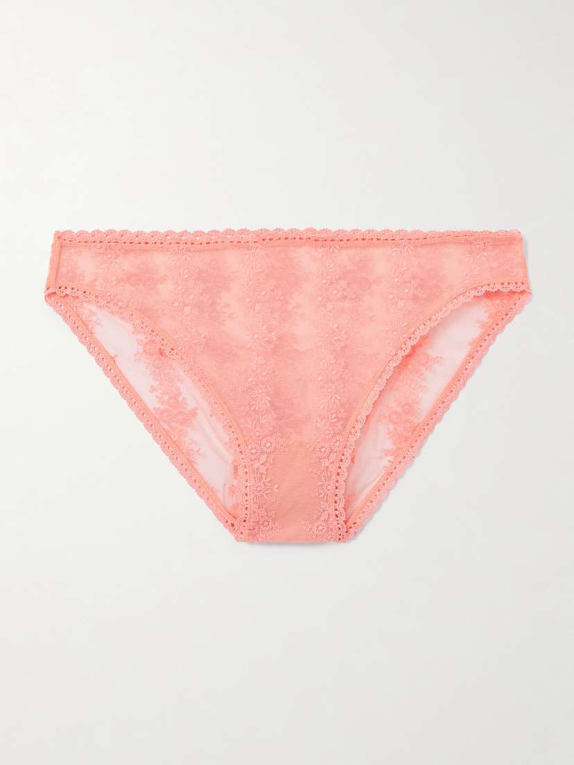 Eres Fleur Du Sel Embroidered Stretch-tulle Briefs