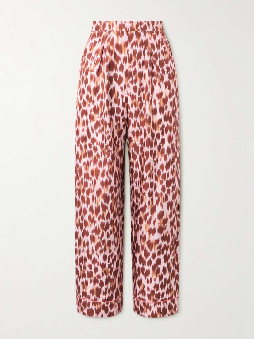 Eres Fauve Jaragua Pleated Printed Silk-twill Pajama Pants