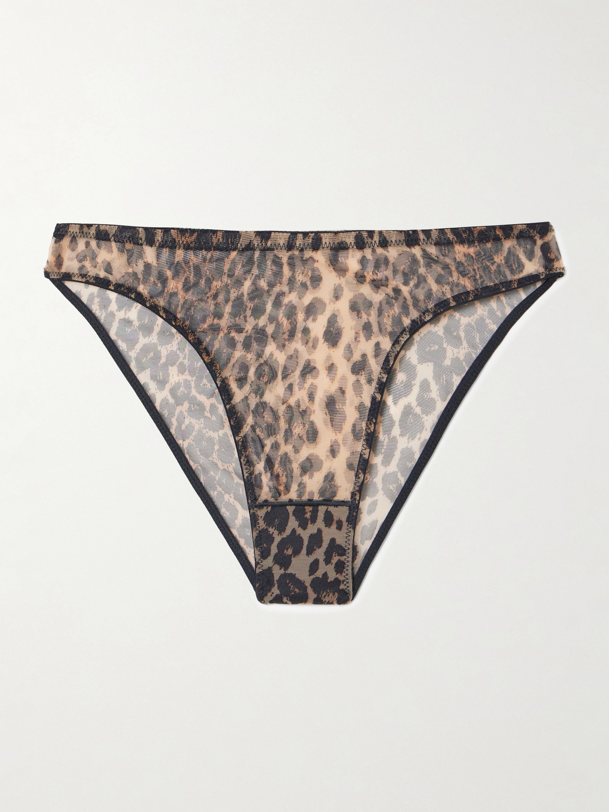 Agent Provocateur Lucky Leopard-print Mesh Briefs In Animal Print