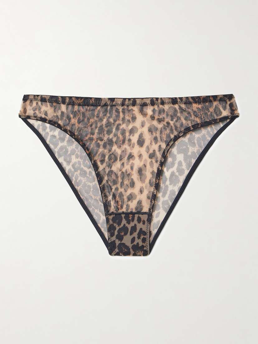 Agent Provocateur Lucky Leopard-print Mesh Briefs