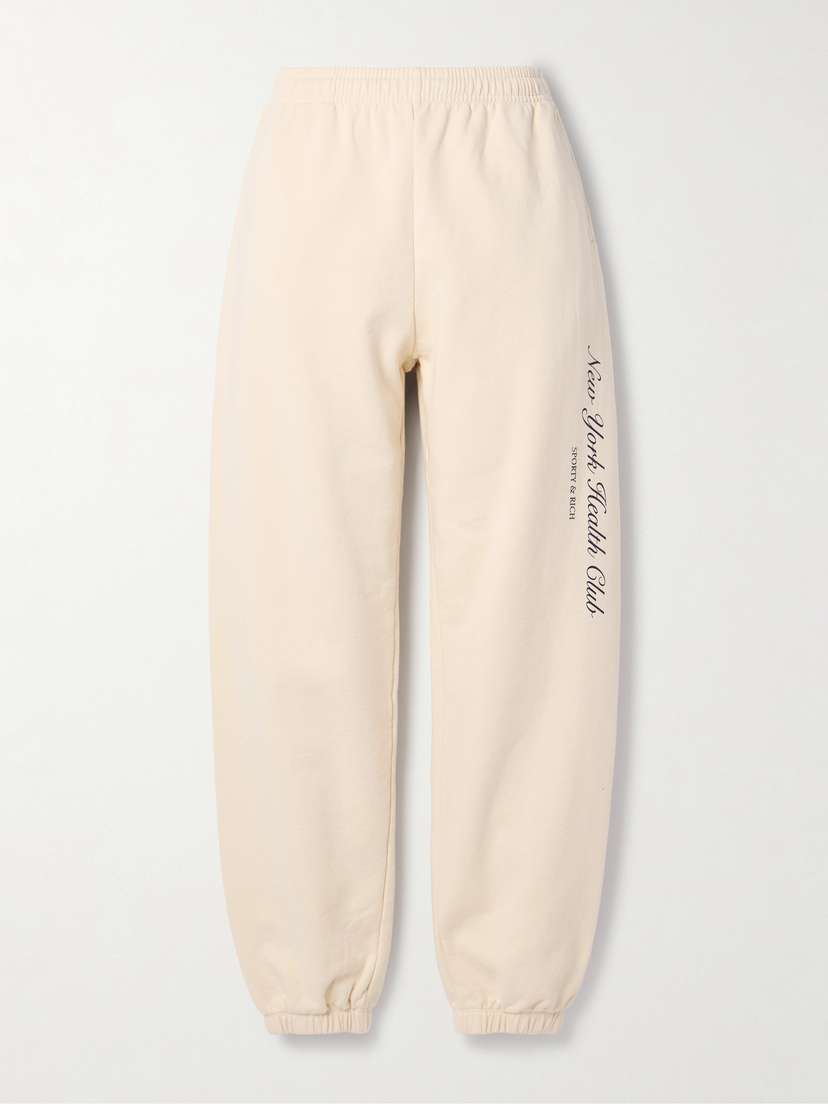 Sporty & Rich Printed Cotton-jersey Track Pants