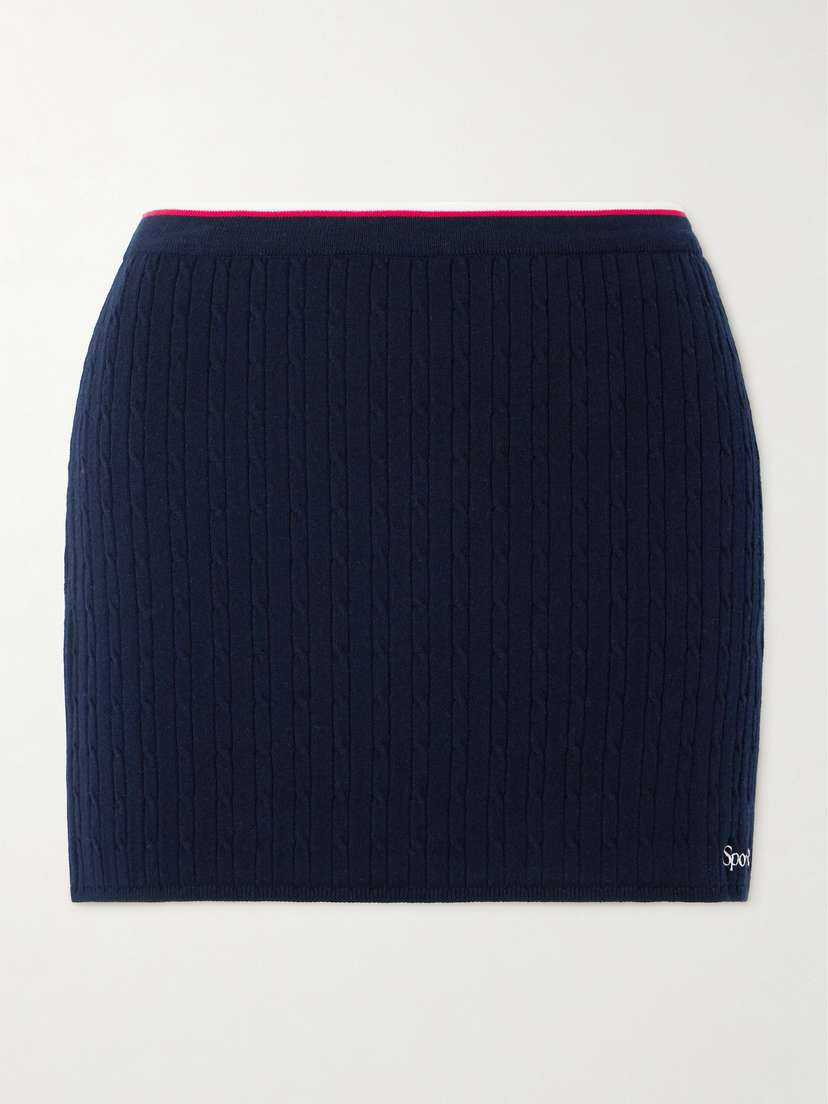 Sporty & Rich Striped Cable-knit Mini Skirt