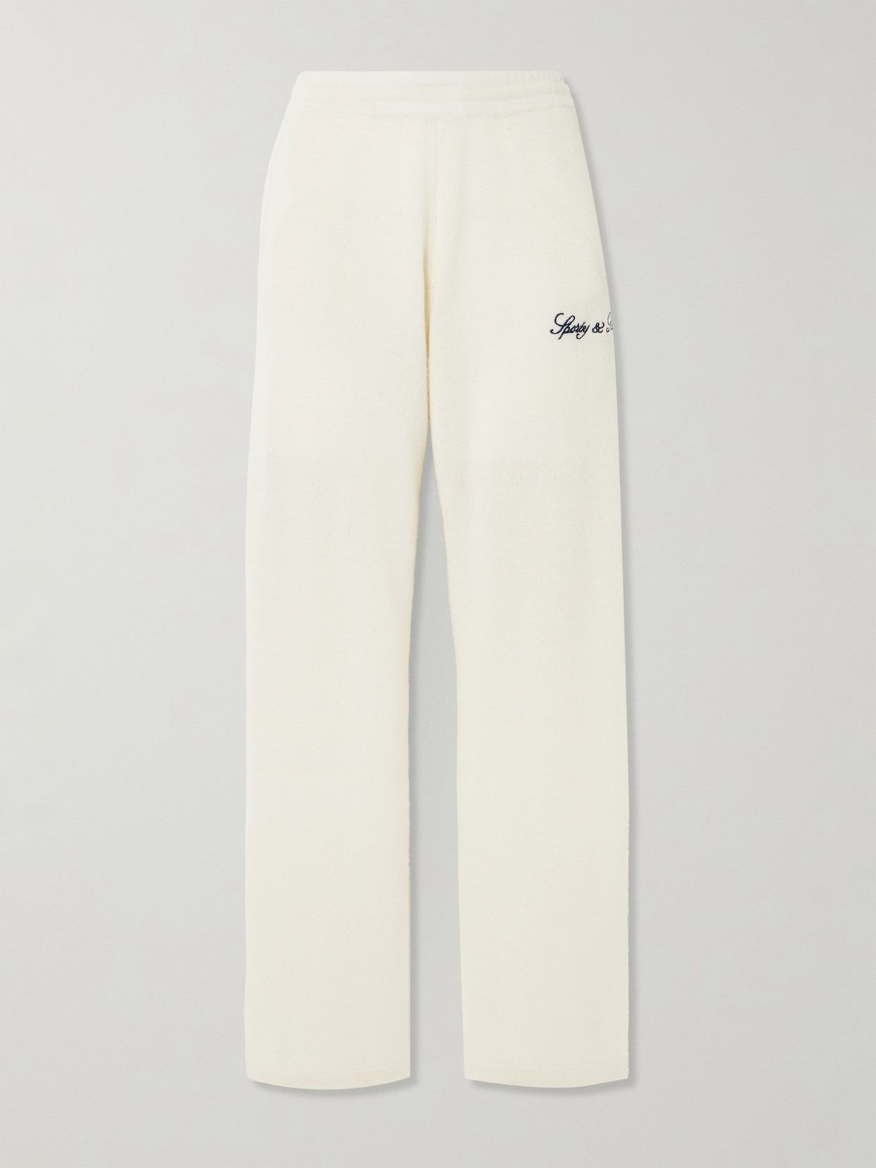 Sporty And Rich Vendome Cashmere And Wool-blend Track Pants In Cream