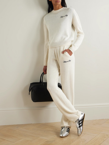SPORTY & RICH Vendome cashmere and wool-blend track pants