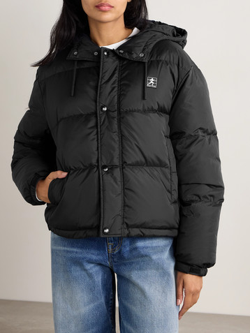 SPORTY & RICH Dahlia hooded quilted shell down jacket