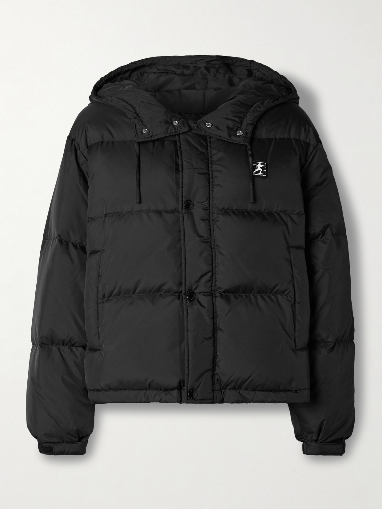 Sporty And Rich Dahlia Hooded Quilted Shell Down Jacket