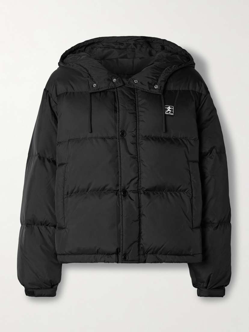 Sporty & Rich Dahlia Hooded Quilted Shell Down Jacket