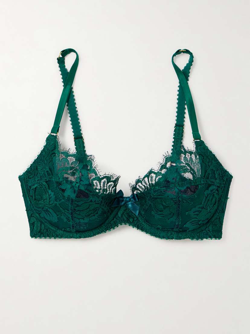Agent Provocateur Solanna Silk-blend Satin And Lace Underwired Bra