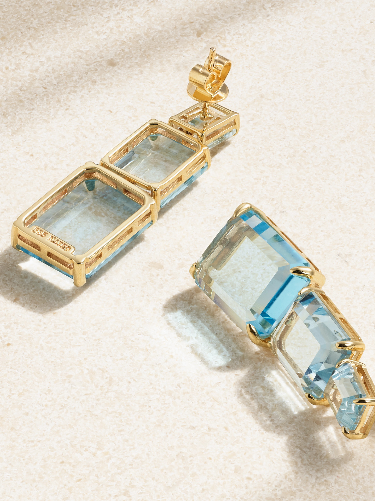 Mateo Arithmetic Composition 14-karat Gold Topaz Earrings In Gold