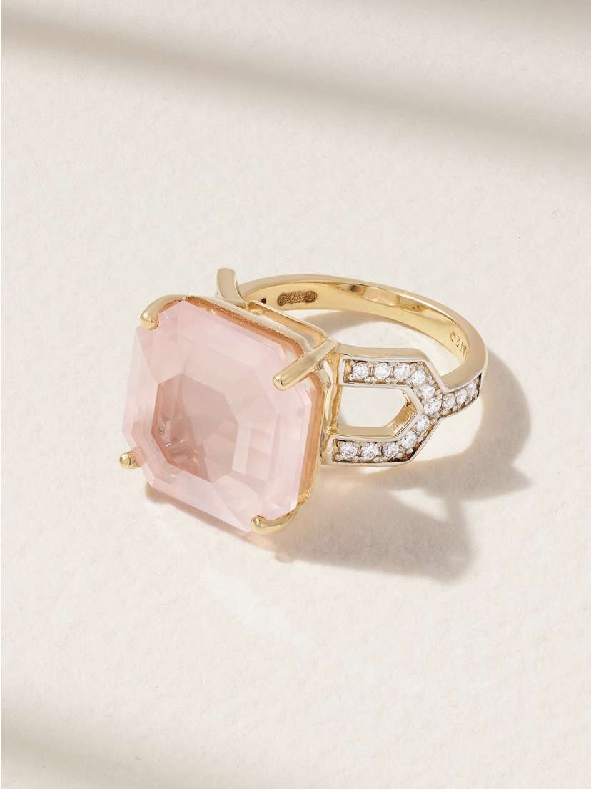 Mateo 14-karat Gold Topaz And Diamond Ring