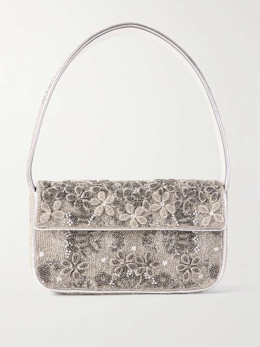 Staud Tommy Bead-embellished Satin Shoulder Bag