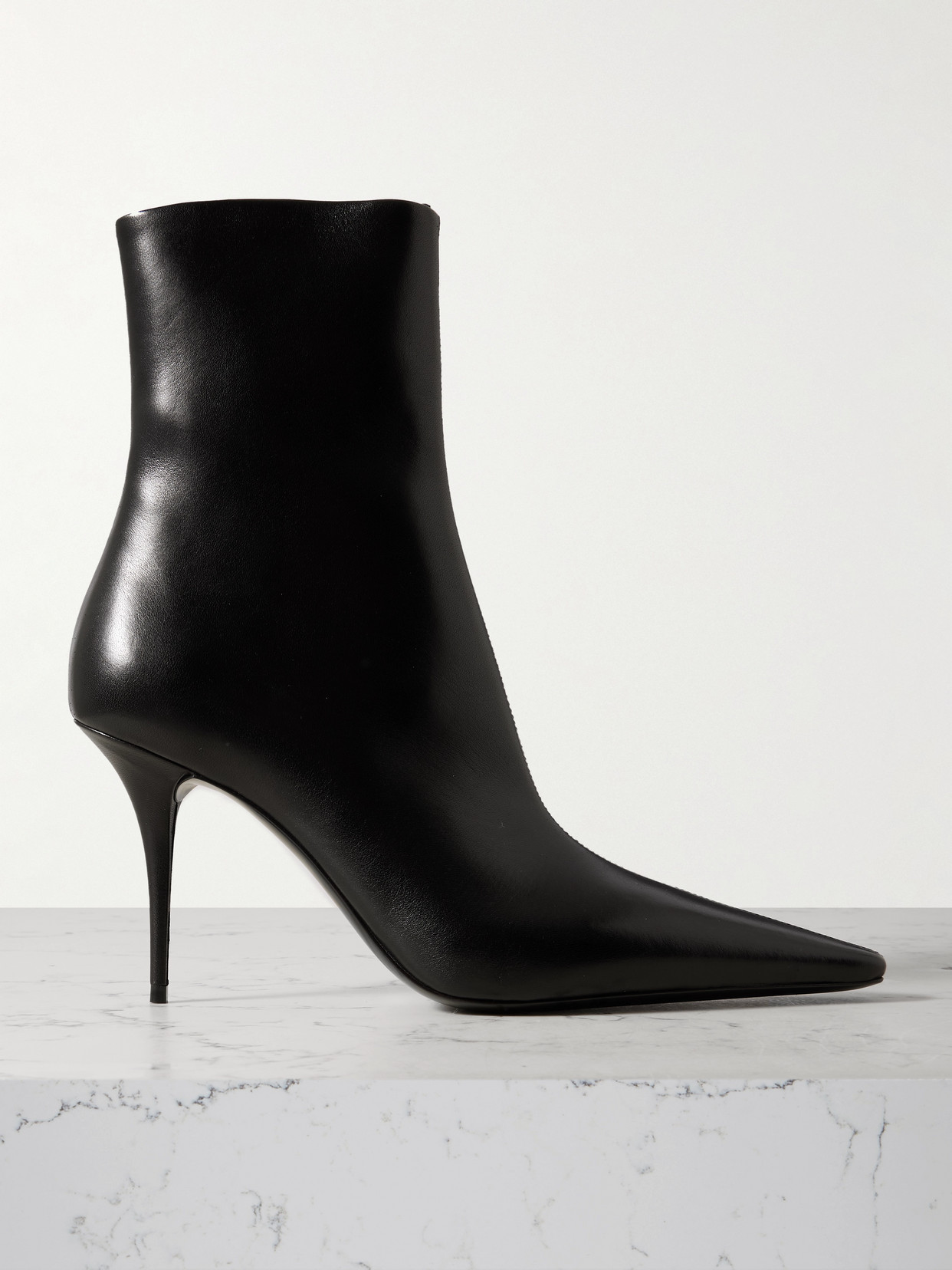 SAINT LAURENT - Ashley Leather Ankle Boots - Black