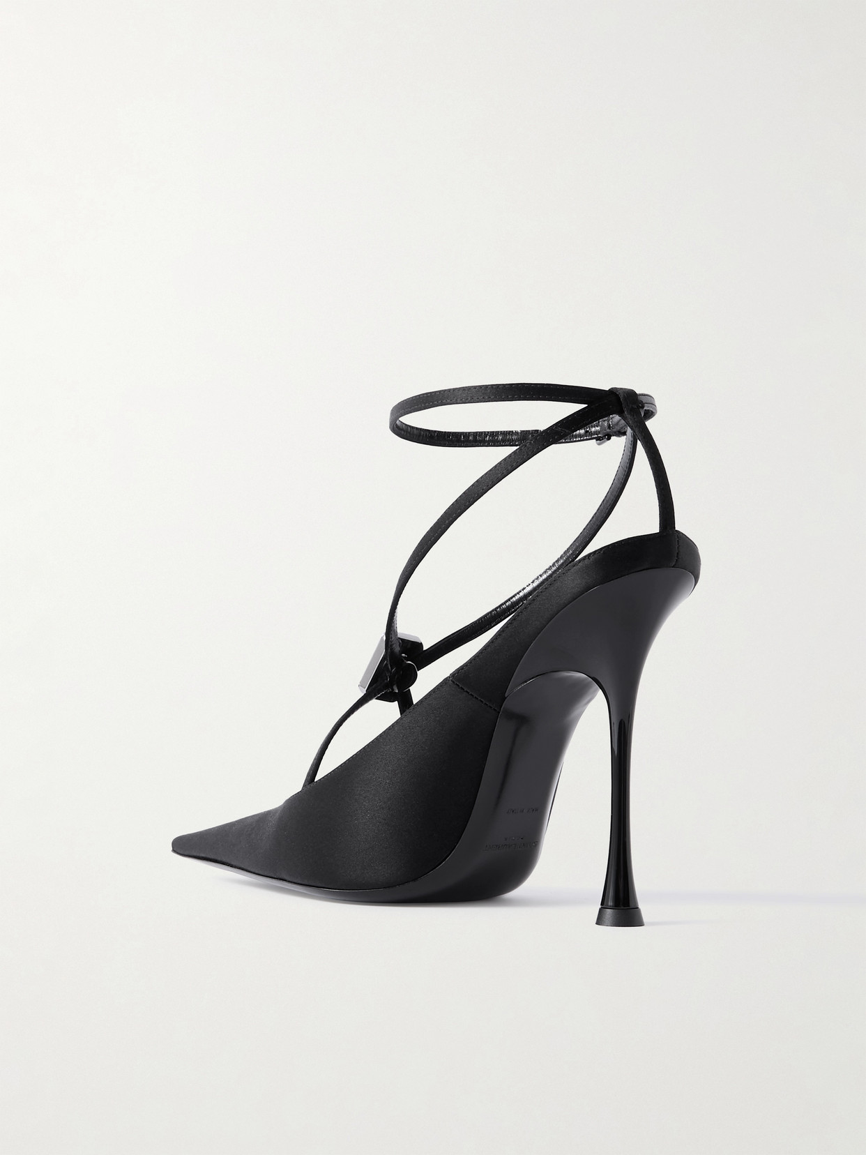 Saint Laurent Harlow Crystal-embellished Satin Pumps In Black