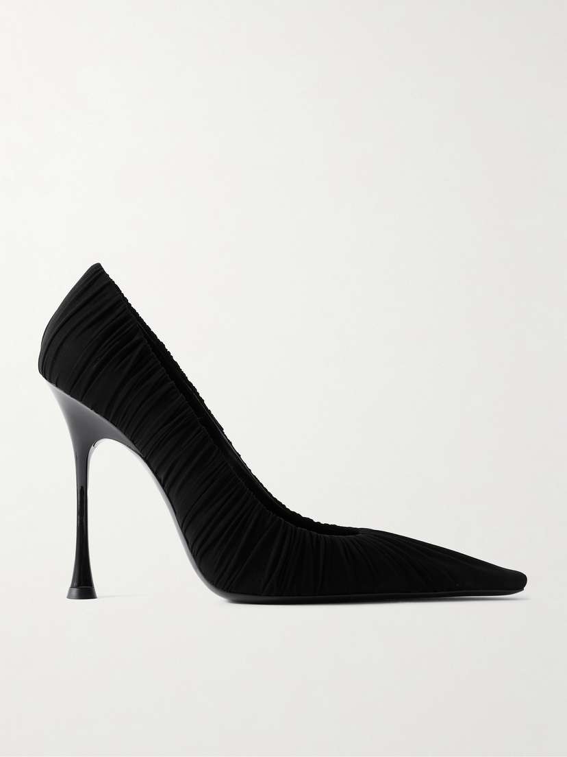 Saint Laurent Emmanuelle Ruched Tulle Pumps