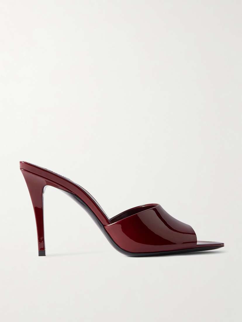 Saint Laurent Romy Patent-leather Mules