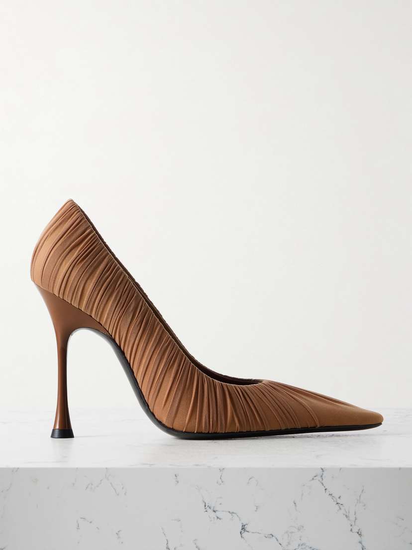 Saint Laurent Emmanuelle Gathered Tulle Pumps