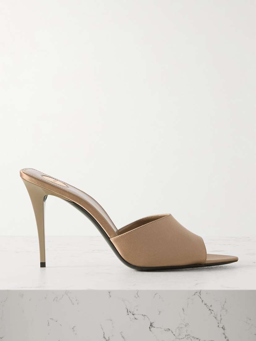 Saint Laurent Romy Satin Mules