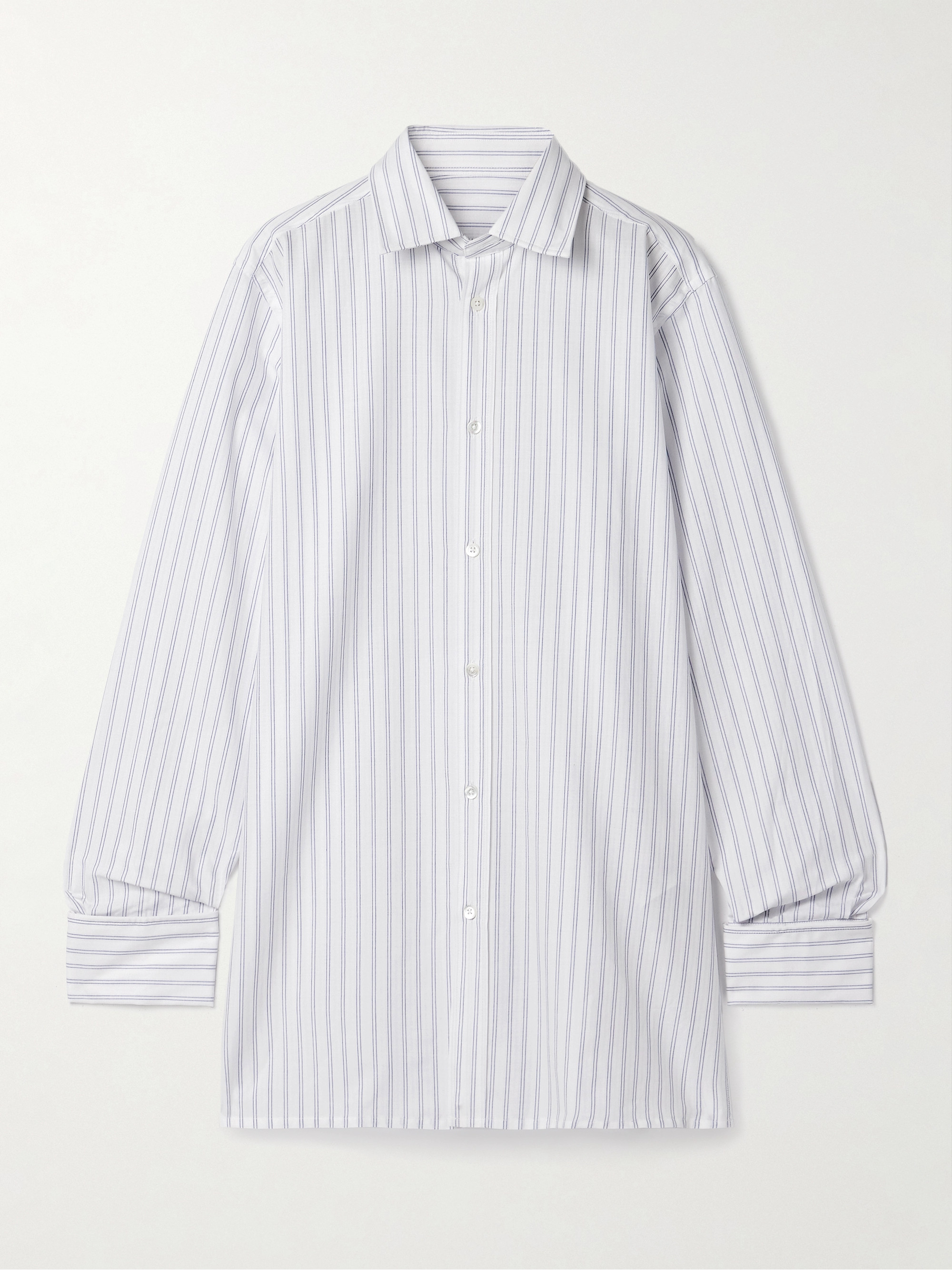 Maison Margiela Oversized striped cotton shirt thumbnail