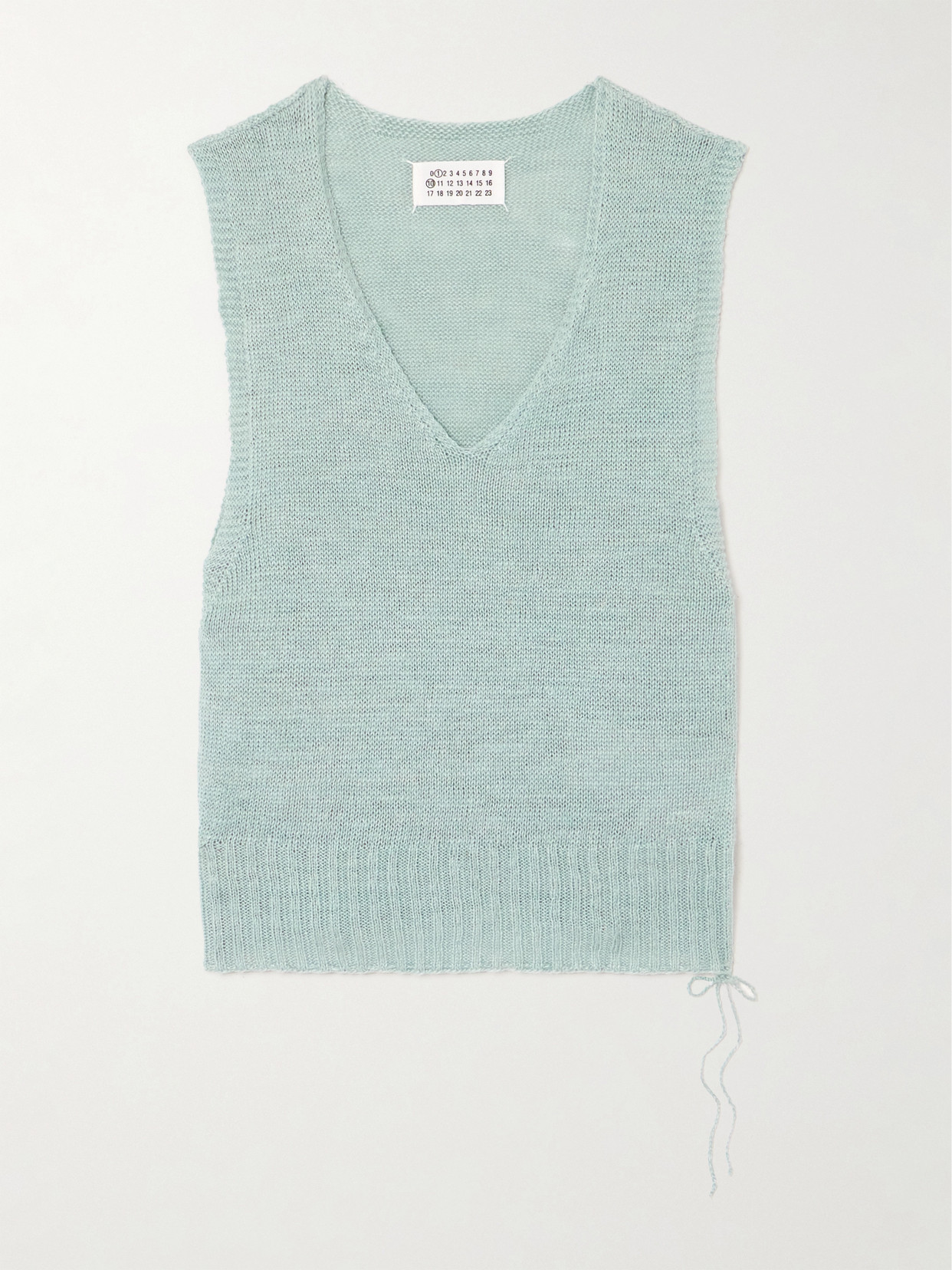 Maison Margiela Hemp Jumper Waistcoat In Blue