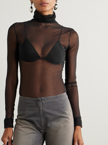 Maison Margiela Chiffon turtleneck bodysuit