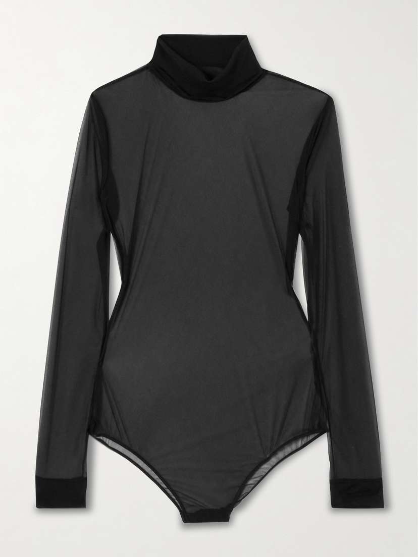 Maison Margiela Chiffon Turtleneck Bodysuit