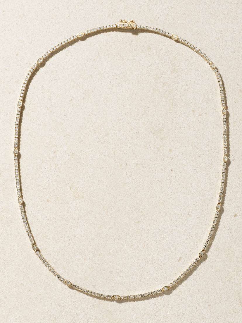 Sydney Evan Eye Station 14-karat Gold Diamond Necklace