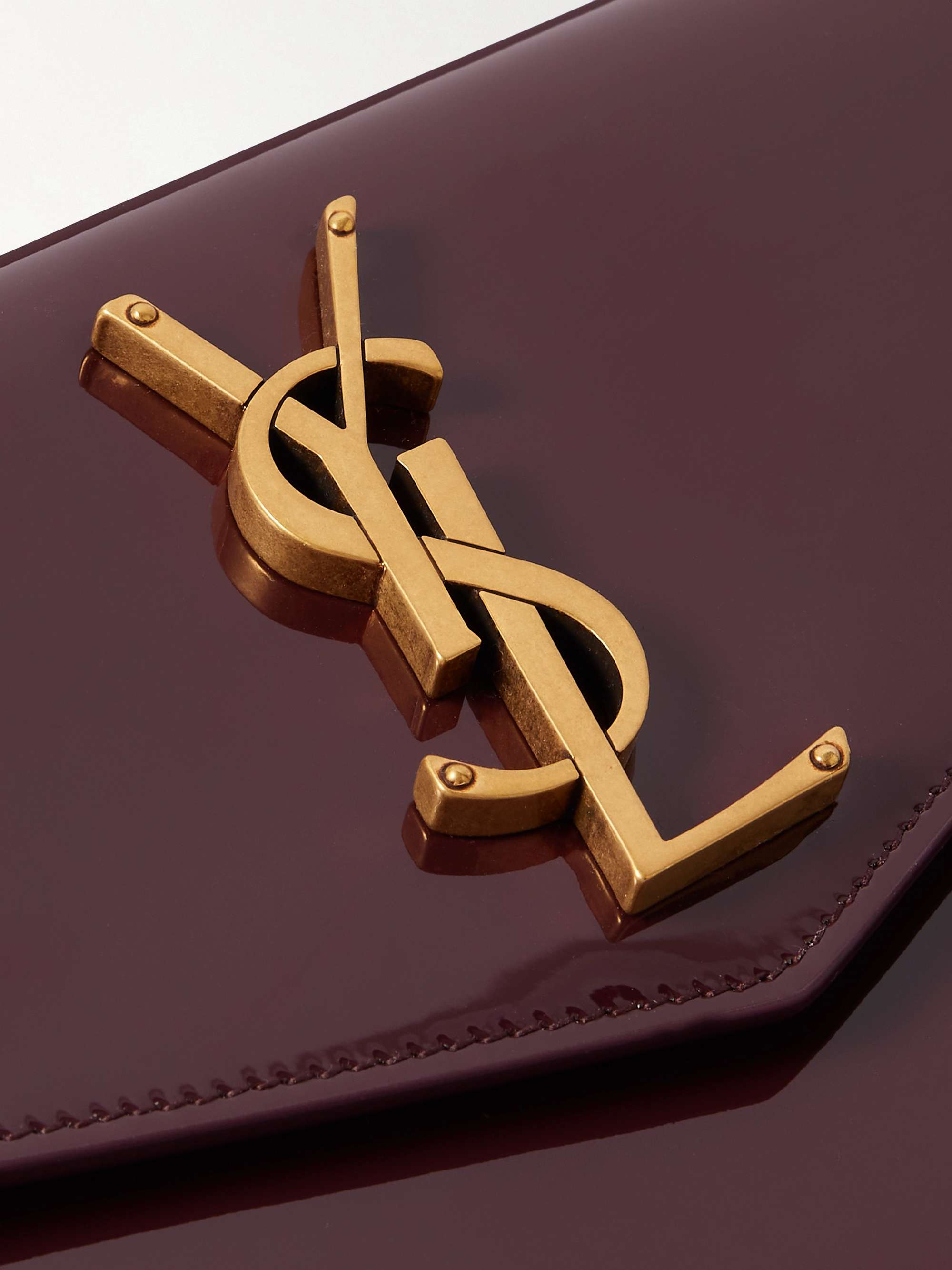 SAINT LAURENT Uptown patent-leather pouch