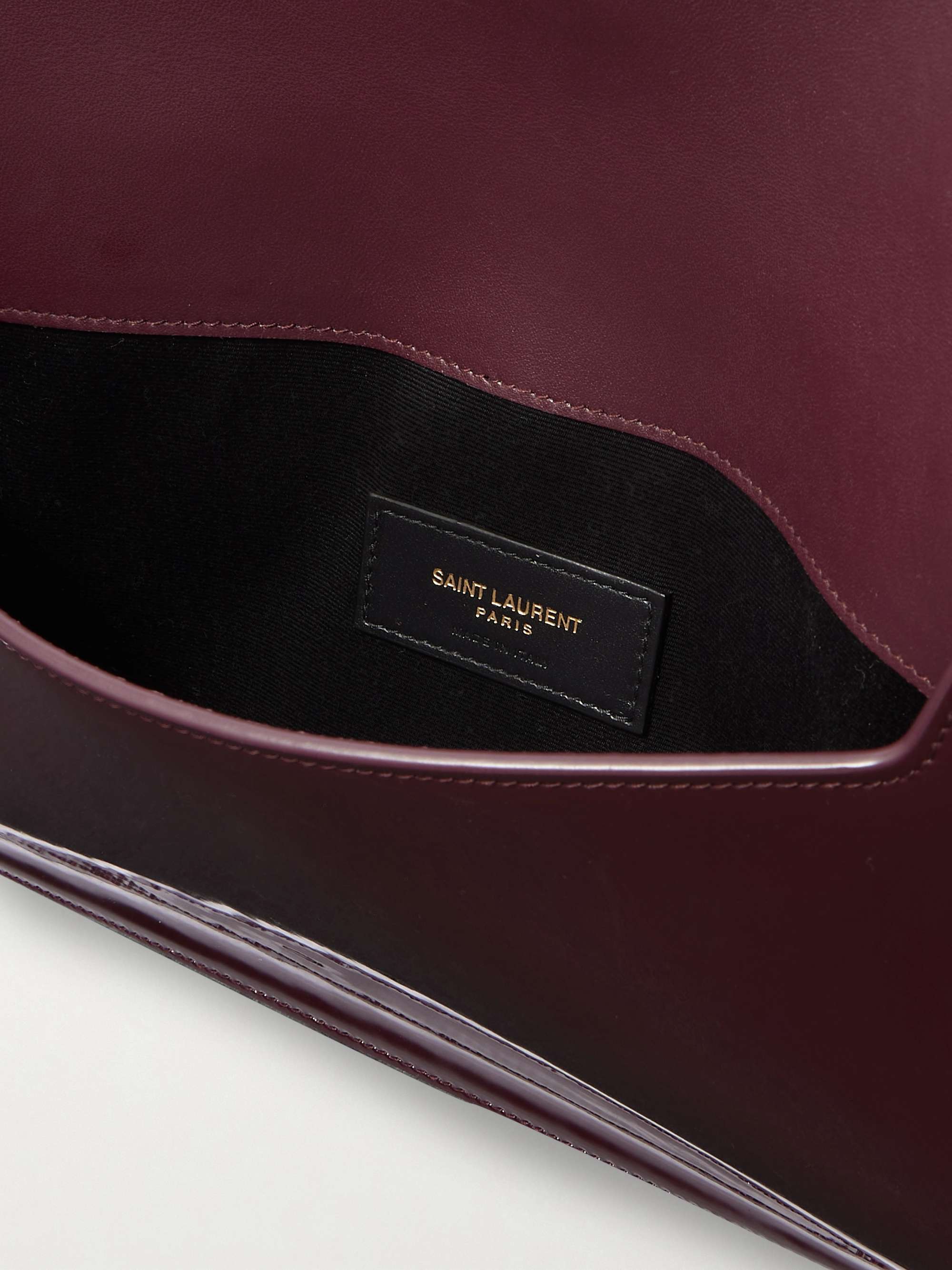 SAINT LAURENT Uptown patent-leather pouch