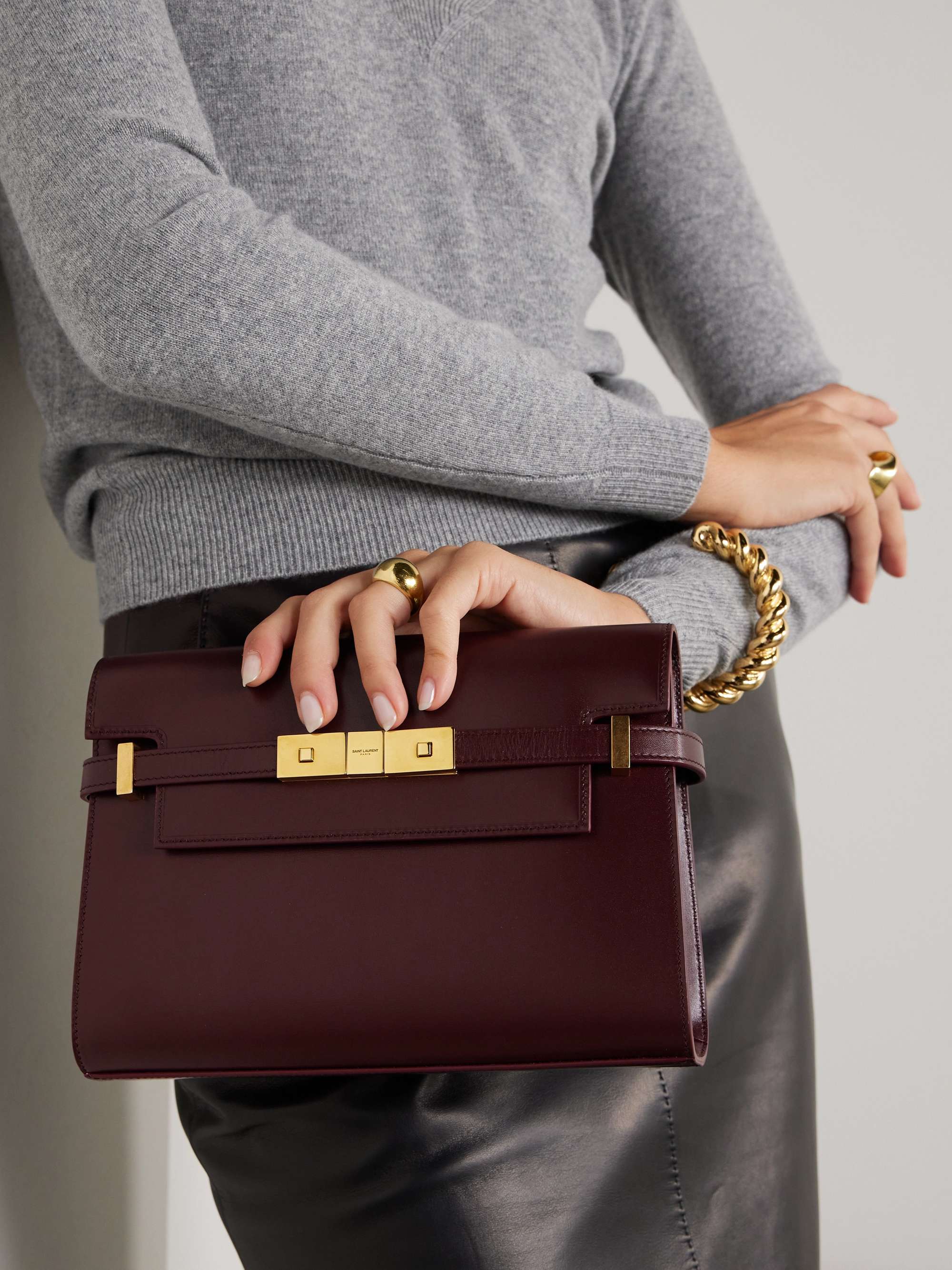SAINT LAURENT Manhattan small leather shoulder bag